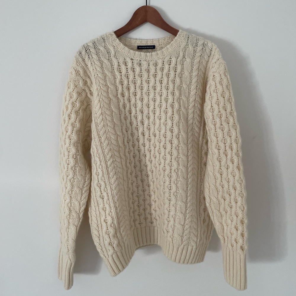 COPY - Brand new cream brandy melville cable knit oversized sweater